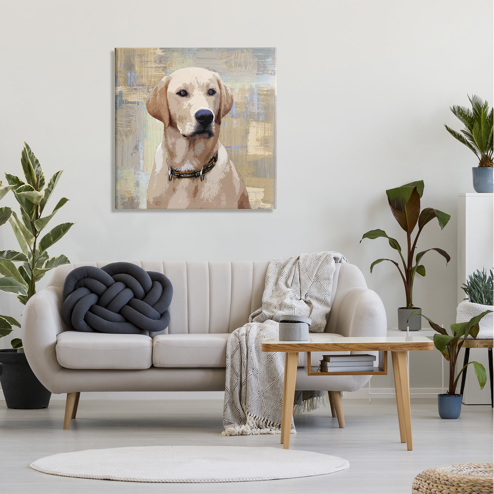 Stupell Industries Sharp Golden Retriever Dog Grunge Patched Background,30 x 30, Design by Keri Rodgers