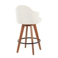 thumbnail image 4 of Ahoy Contemporary Fixed-Height Counter Stool With Walnut Bamboo Legs And Round Black Metal Footrest With Cream Fabric, 4 of 7