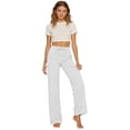 thumbnail image 4 of Girls Linen Pants Kids 2026 Summer Lightweight Casual Beach Baggy Elastic Waist Wide Leg Trousers Athletic Boyfriend Y2K, 4 of 7