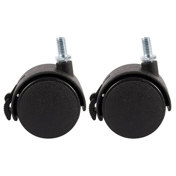 NEW 2X Furniture Swivel Locking Caster 8mm Screw Stem 2-inch Dia Wheel Black