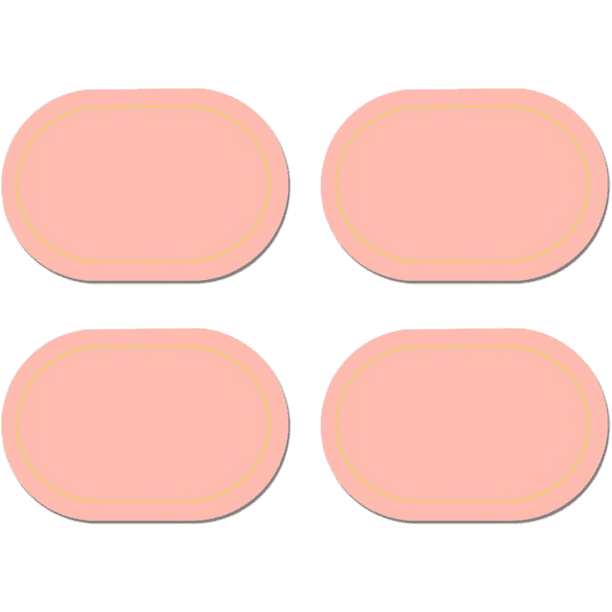 Manteles individuales de piel sintética, Juego de 4 manteles de mesa de comedor de diseño ovalado de Color de doble cara, impermeables, resistentes al calor, decoración del hogar