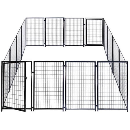 Aleko 2dk5x5x4sq Dog Kennel Heavy Duty Pet Playpen 10 X 10 X 4 Foot Dog Exercise Pen Cat Fence Run For Chicken Coop Hens House
