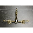 thumbnail image 4 of Kingston Brass KS2442AL Heritage Double-Handle Wall-Mount Bridge Kitchen Faucet, Polished Brass, 4 of 7