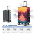 thumbnail image 6 of Balery Luggage Cover Neon Sunset Cyberpunk Cityscape Print Suitcase Covers for Luggage Elastic Washable Suitcase Protector Fits 18-32 Inch Luggage-Large, 6 of 9