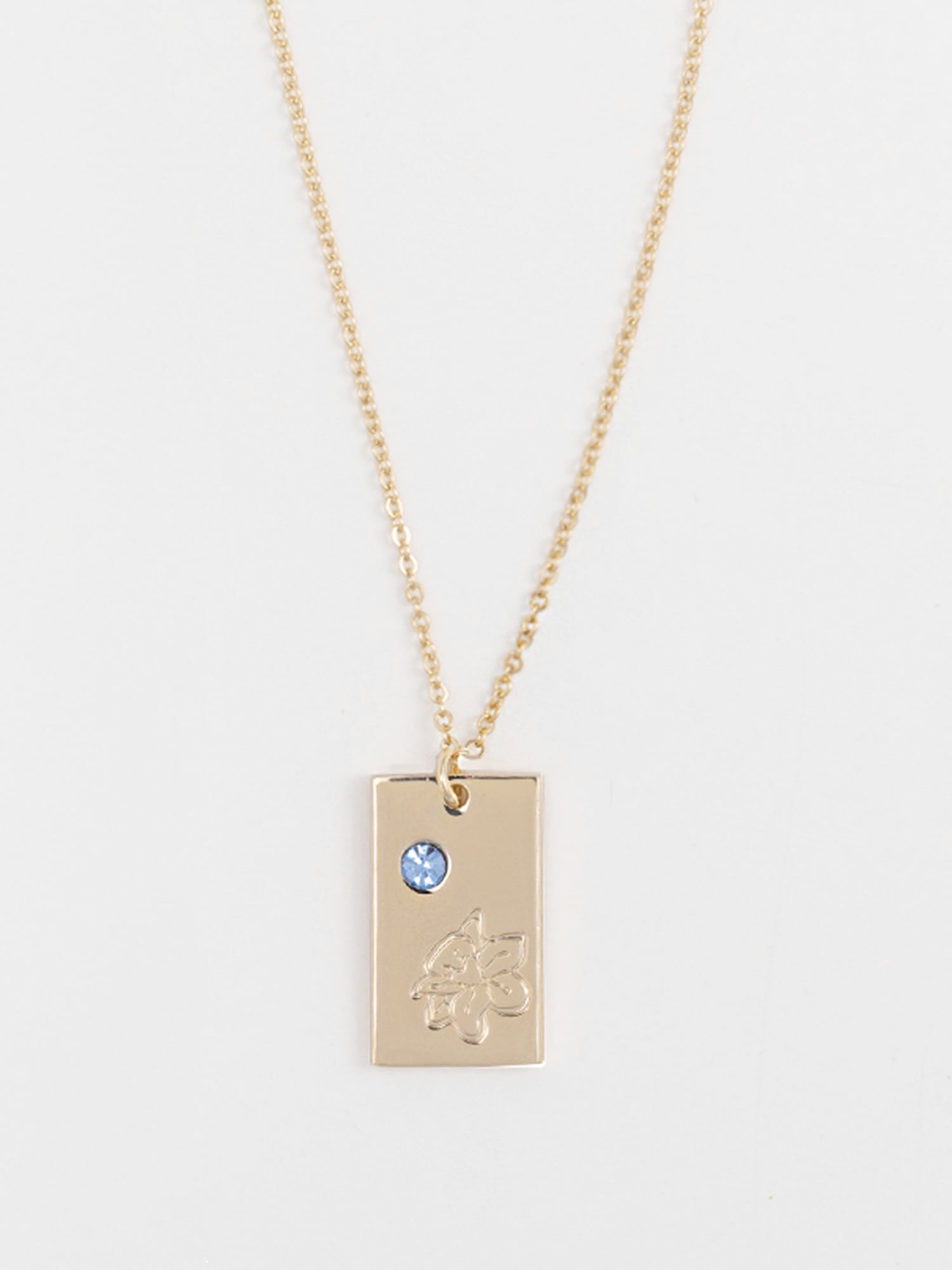 Time and Tru Women's Goldtone Necklace, March Birthstone