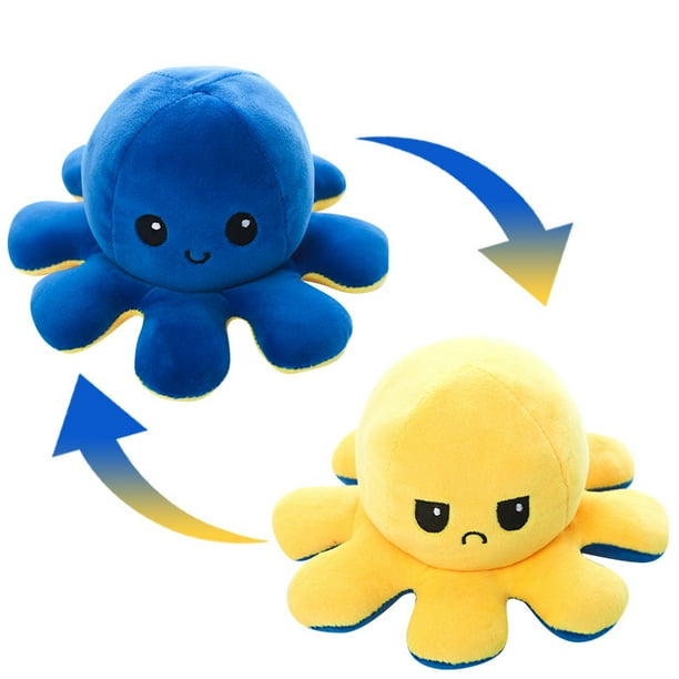 Reversible Peluche Pulpo Pulpos Reversibles De Color Azul Peluche