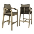 thumbnail image 2 of JONATHAN Y Porto Acacia Wood Outdoor Bar Stool Set of 2 for Patio and Kitchen Counter, Coastal Woven Rope Armchairs with Removable Cushions, Brown BSL1200C-SET2, 2 of 4
