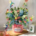 thumbnail image 4 of Tarjetas emergentes de papel Freshcut, Oasis de colibrí, ramo de flores para siempre de tamaño real de 12 pulgadas, tarjeta de felicitación emergente 3D, tarjetas de cumpleaños, tarjeta de agradecimie, 4 of 9