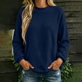 thumbnail image 5 of Iroehba Fleece Womens Tops Solid Reversible Long Sleeve Mock Neck Sweatshirt, with Regular Cut and Drop Shoulder, Dressy Casual and Stylish, 5 of 9