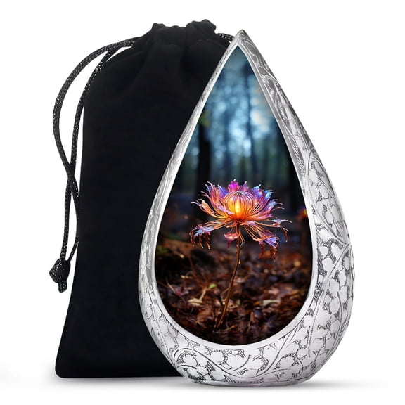 JAGSHASHI Lilly Flower - Decorative Urns For Ashes - Cremation Urns For Ashes - Burial Ashes Urns - Memorial Urns - Adult Ashes Urn - Funeral Urn For Mom & Dad - 10 Inch - Large