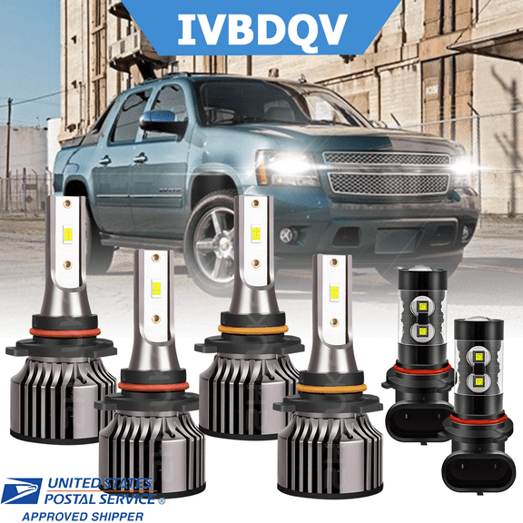 For Chevy Avalanche 1500/2500 2002-2005 LED Headlight Bulbs 9005 High 9006 Low Beam 9145 Fog Light Bulbs Cool White 6Pcs