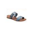 thumbnail image 1 of Sun + Stone Womens Easten Faux Leather Slide Sandals Blue 7 Medium (B,M), 1 of 3