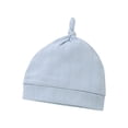 thumbnail image 2 of Oiyii Boy Stretchy Beanies Solid Knotted Indoor Rest Headwear Soft Baby Sun Hats, Light Blue, 2 of 5