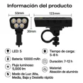 thumbnail image 3 of Lámpara LED Bicicleta BLCV10 5000lm Delantera y Trasera Recargable USB, 3 of 10