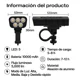 thumbnail image 3 of Lámpara LED Bicicleta BLCV10 5000lm Delantera y Trasera Recargable USB, 3 of 10