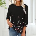 thumbnail image 2 of ShiShine Women's Casual 3/4 Long Sleeve Crew Neck Tee Tops Trendy Novelty Printed Blouses Fall Clothes Pullover Shirts, 2 of 6