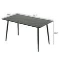 thumbnail image 2 of Ktaxon 55" Dining Table for 6, Faux Marble Dining Room Table Dinner Table with Metal Feet for Home Kitchen Restaurant Black, 2 of 10