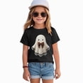 thumbnail image 4 of xaweyi Kids Halloween Cute Ghost T Shirt Short Sleeve Crew Neck Girls Graphic Holiday Top,Sizes 5-6 Years, 4 of 5
