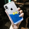 thumbnail image 7 of Liquid Ice Cream Case Compatible with iPhone, Summer Series 3D Cute Quicksand Flowing Floating Bling Glitter Sparkle Soft Case for Girls Women (Two Ducks, iPhone XR), 7 of 7