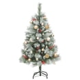 thumbnail image 4 of Árbol de Navidad artificial con bisagras VidaXL, verde y blanco, 1,2 m, con LED, 4 of 8