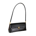 thumbnail image 2 of Bolso de mano de piel sintética para mujer, tipo sobre, con asa superior, ideal para ir al trabajo. Negro, 2 of 8