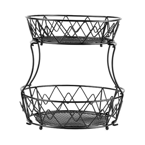 2 Tier Fruit Basket Stand Fruit Holder for Living Room Pantry Dining