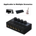 thumbnail image 1 of Ultra Low Noise 4 Channel Mixer 4 Input 1 Output DC 5V Portable Mini Audio Mixer Microphone Guitar Bass Keyboard Mixers for Club Bar Stage Studio, 1 of 6