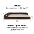 thumbnail image 5 of FurHaven Pet Products Two-Tone Faux Fur & Suede Memory Top Deluxe Chaise Lounge Pet Bed for Dogs & Cats - Espresso, Jumbo, 5 of 13