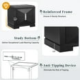 thumbnail image 5 of Christopher Knight Home Mid-Century Modern Nightstand with 2 Drawers, Wood Frame Bedside Table, Black, 5 of 11