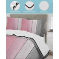 thumbnail image 4 of Quilts Twin Size, Pink Gray Ombre Soft Comforter Bedding Set for Bed, Vintage Country Wooden Lightweight Quilted Bedspread with Pillow Cover(2 Pieces) for All Season, 68x86 Inch, 4 of 6