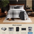 thumbnail image 3 of Mainstays Full/Queen Comforter Set, All-Season, 5-Piece, Grey Plaid, 3 of 13