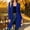 Blue, variant on Women's Solid Royal Blue Open Front Long Cardigan with Pockets, Lightweight Knit Duster Coat, Casual Long Sleeve Layering Outerwear for Spring, Fall and Office Wear