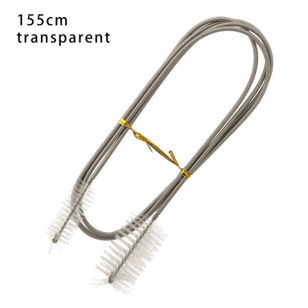 45/90/155/200cm Portable Stainless Steel Spiral Handle Aquarium Accessories Pipe Cleaner Flexible Tube Brush Cleaning Tools Hose Brush TRANSPARENT 155CM