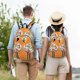 thumbnail image 4 of Disketp Halloween Flamingos print Canvas Backpack Lightweight Travel Daypack Student Rucksack Laptop Backpack-, 4 of 5