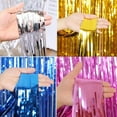 thumbnail image 5 of Foil Fringe Curtain Backdrop - 2 Pack 3.28 x 6.56 ft Metallic Tinsel Photo Booth Streamers Curtains for Birthdays Christmas New Years Anniversary Graduates Valentine's Day Party Decorations, 5 of 7