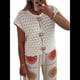 thumbnail image 2 of Suéter de Corta para Mujer, Cuello Redondo, Cárdigan de Punto de Crochet Calado, Camisas Casuales de Verano con Botones. L, 2 of 7