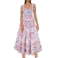 thumbnail image 3 of Vestido de Verano para Mujeres Sexy Moda Plegado Impresión sin Mangas Vestido de Cuello en V Poliéster, Falda Casual para la Playa Y la Fiesta, 3 of 7