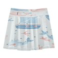 thumbnail image 2 of Girls' Skorts Elastic Waist Skorts with Inner Shorts Athletic Workout Shorts Skirts Pastel Blue Sea Animals X-Small, 2 of 9