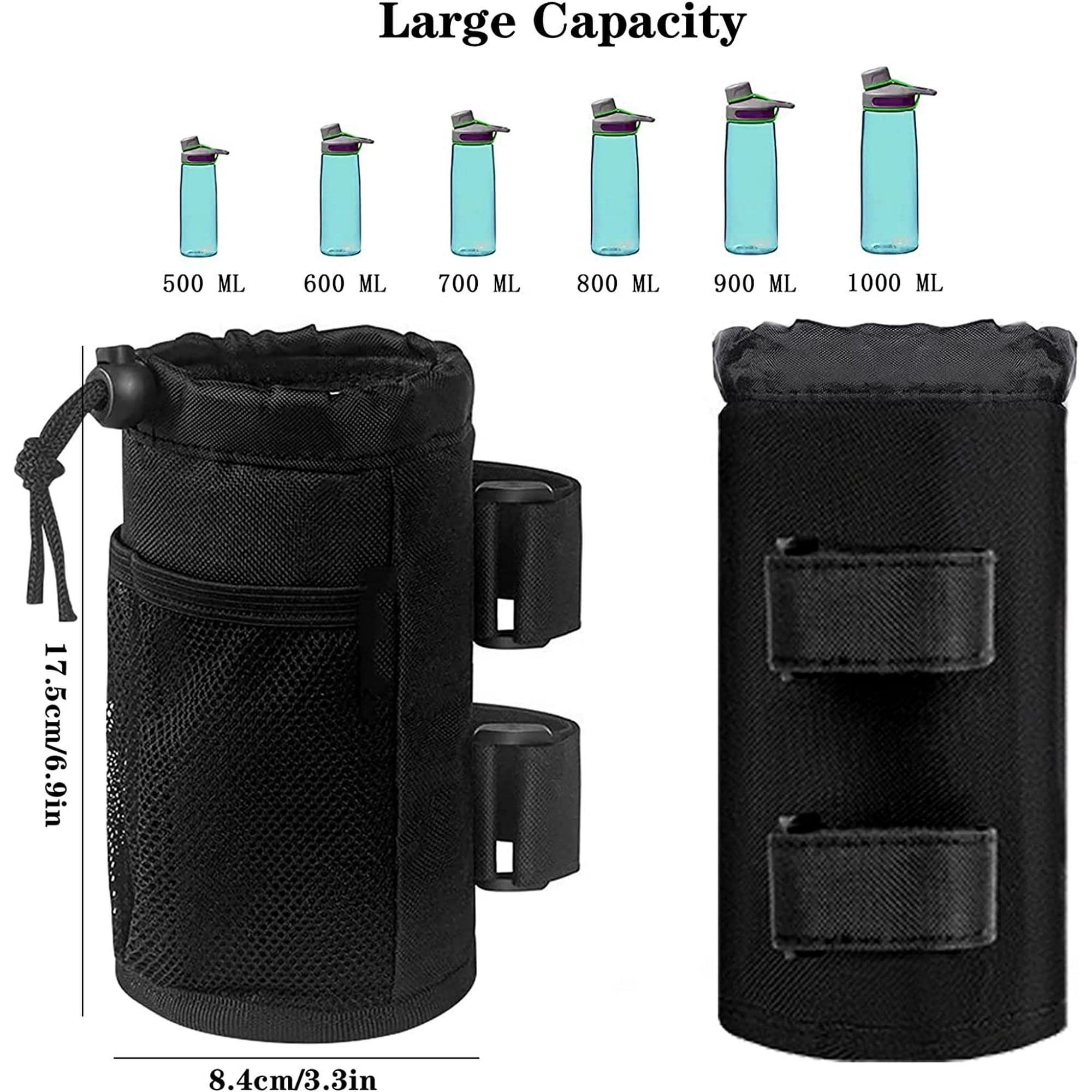 Black 1 piece Bicycle Water Bottle Cage Screwless Bicycle Water Bottle Cage Water Bottle Bag Lightweight Waterproof Bike Cup Holder Shoulder Strap Suitable for Road Bikes Mountain Bikes Wheelchairs Wa...