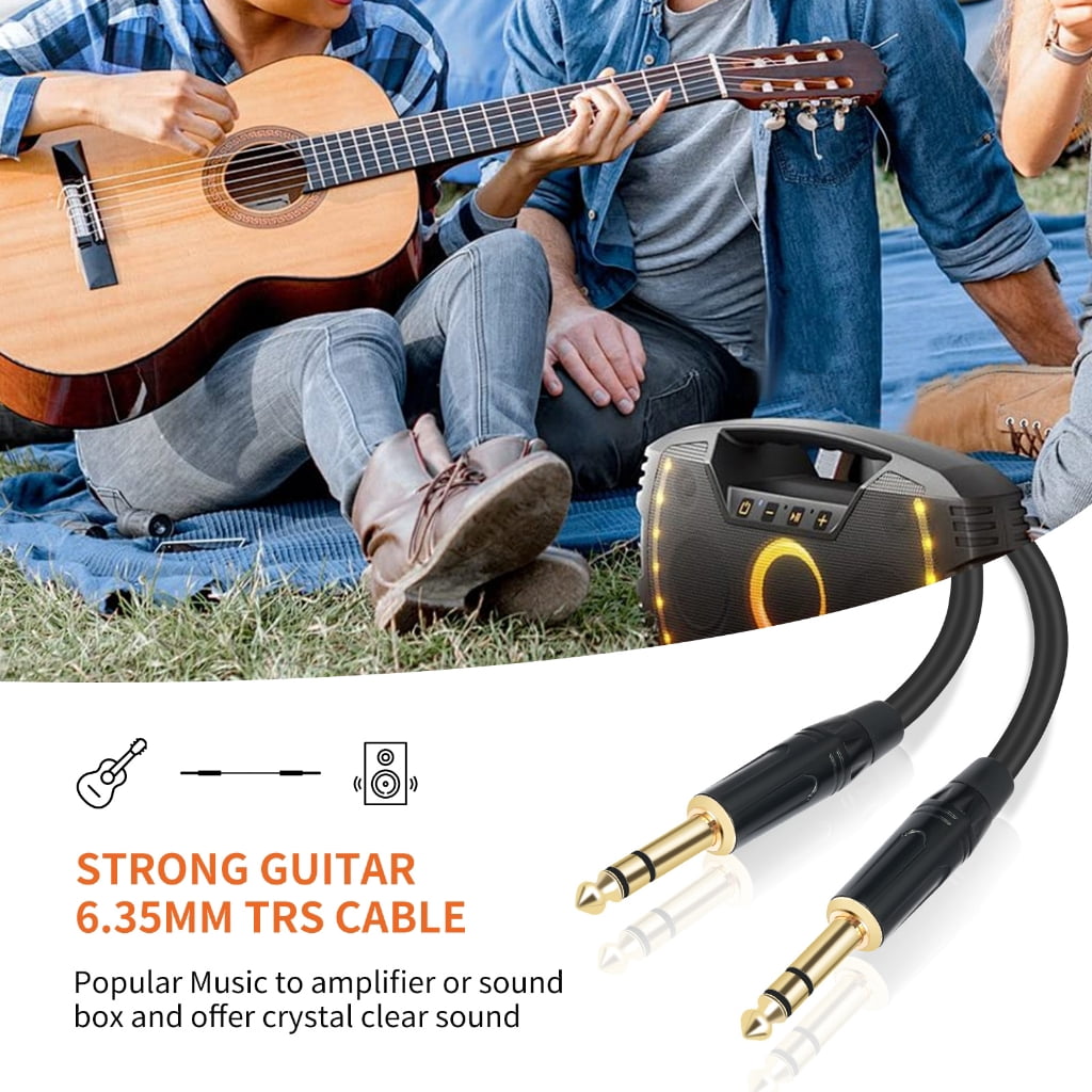 Zeiwohndc 1/4inch Instrument Cable Straight 6.35mm Male to Male Jacks Sound Cord