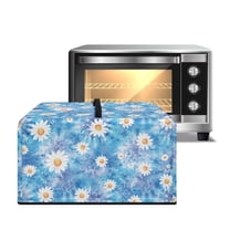 TSOVTHRID Daisy Blue Tie Dye Print Dust Cover for Microwave Oven Stain-Resistant Microwave Oven Cloth Cover with Handle Heat-Resistant Kitchen Appliance Protector, 18.25"W x 14.5"D x 11"H, S