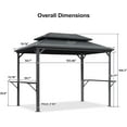 thumbnail image 5 of PURPLE LEAF 6.5' X 10' Hardtop Grill Gazebo BBQ Shelter Gazebo Canopy with Double Galvanized Steel Roof for Patio, Backyard, and Deck, 5 of 8