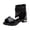 style-01 Black, variant on JUMEYU Little Girls Sandals Girls Dress Shoes Toddler Kids Heels Sandals Ankle Strap Party Flower Girl Shoes Sandals Size 4 (White,Big Kids 4)