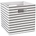 thumbnail image 3 of Design Imports CAMZ10603 Cube de Rangement Carré en Polyester à Rayures Fines 13 x 13 x 13 Po, Gris, 3 of 4