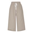 thumbnail image 4 of Cropped Pants for Women, Women's Drawstring Large Color Casual Versatile Loose Cropped Pants, 4 of 4