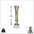 thumbnail image 2 of Silver Trumpet Table Vase, Slim and Sleek, Polished Metal, Hand Made, Cast Aluminum, 18 Inches Tall, Opening 4.25 (22.0 H cm)., 2 of 2