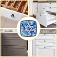 thumbnail image 6 of 4 Pcs Cabinet Handle Drawer Pulls Blue and White Geometry Knobs with Screws Square Furniture Office Cabinet Knob Decoration, 6 of 7