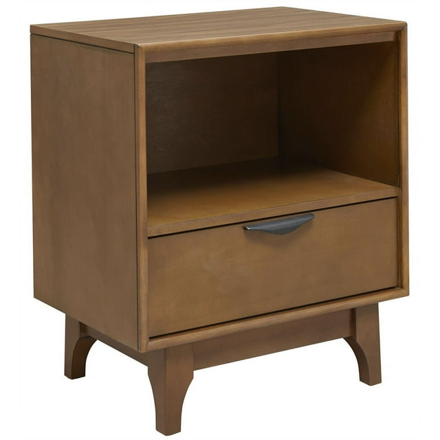 Progressive Furniture Mid-Mod Wood Nightstand in Cinnamon Brown
