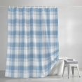 thumbnail image 3 of Blue Checked Shower Curtains for Bathroom, Farmhouse Gingham Buffalo Plaid Waterproof Fabric Shower Curtain, Decorative Bathroom Curtain for Bathtub, 36"x72", No Hooks Included, 3 of 9