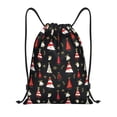 thumbnail image 1 of Xecao Christmas Tree and Gold Socks Pattern Sports Drawstring Backpack - String Swim Gym Bag with Wet Proof Pocket for Women&Men-Medium, 1 of 6